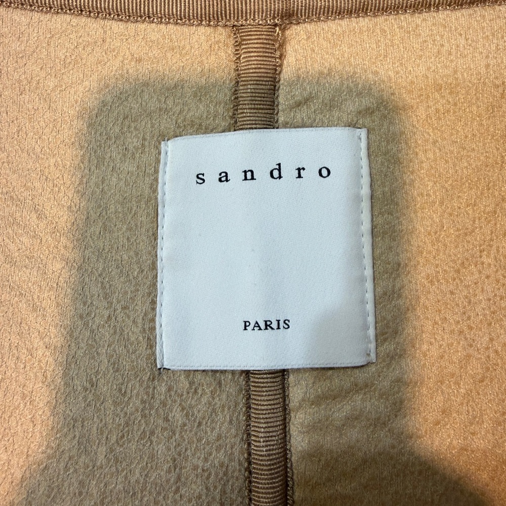 Sandro Camel Faux Fur Hooded Jacket